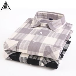 Men's Casual Shirts 2021 Spring & Autumn Plaid Shirt Cotton Top Coat Black White Boys Loose