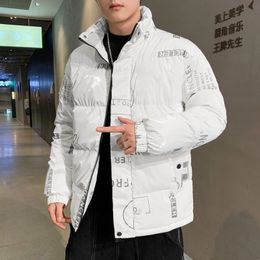 Men Glossy Parker Down Coats Fashion Trend Warm Windproof Stand Neck Puffer Jacket Designer Winter Thicken Coldproof Bread Puff Jackets