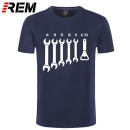 REM Screw Wrench Opener Mechanic T-Shirts Men Car Fix Engineer Cotton Tee Short Sleeve Funny T Shirts Top Tee Men's Clothes 210409