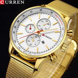 Curren Top Watches Men Luxury Brand Casual Stainless Steel Sports Watches Japan Quartz Unisex Wristwatch for Men Military Watch Q0524