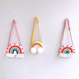 Storage Bags Kids Toddler Purse Rainbow Handbag Creative Crossbody Bag Hanging Decor