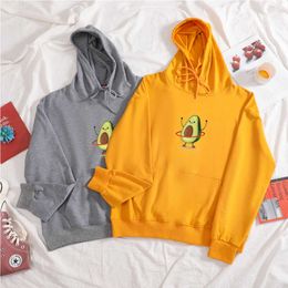 Avocado Hoodie Fashion Small Fresh Women Vegan Kawaii Cartoon Harajuku Cute Sweatshirts Female Graphic Pullover Cotton Oversized Y0820