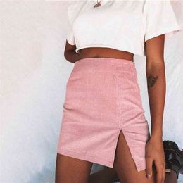 Vinatge velvet mini skirt women casual pink short beach boho chic elegant office plus size 210427