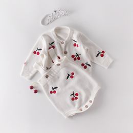 Pattern Baby Jumpsuit Girl Spring And Autumn Sweater love Print Jacket + Two Piece Suit 210429