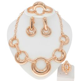 Earrings & Necklace Selling Top High Quality Italian Gold Plated Portable Woman Party Jewellery