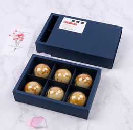 22*15*5cm Blue Paper Box Chocolate Party Cookies mooncake biscuit Packaging papers boxes 100pcs SN4078