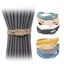 Curtain & Drapes Chinese Ethnic Style Lucky Knot Magnet Buckle Strap Magnetic Free Perforated
