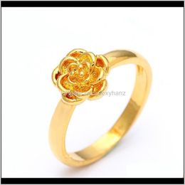 Band Rings Jewellery Drop Delivery 2021 Fashion 18Kgp Imitation Gold Pigment Circle Cut-Out Ring Hand Washing Without The Metal Non-Fading Seri