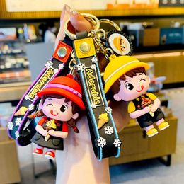 Ice Cream Boy and Girl Key Chain Jewelry Cute Bag Pendant Couple A Pair of Keychains Anime Keychain Key Chain Accessories G1019
