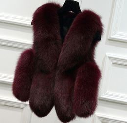 European And American Models Imitation Fur Vest Ladies Stitching Waistcoat Short Coat1
