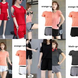 Large Size Women's Casual Suit Summer Loose Thin Strapless Two-piece Short-sleeved T-shirt X0428