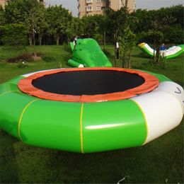 Customized other sporting goods 3 m Diameter Inflatable Water Trampoline Bounce Platform Swim Game Fun Bouncers Equipment with pump by ship/train
