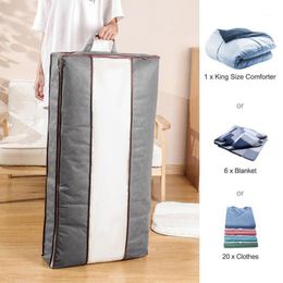 Storage Bags Non-woven Clothing Box Bedding Item Packing Bag Clothes Organizer Durable Quilt Zipper Dirty Collecting Case