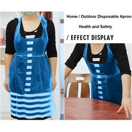 disposable pe apron UK - 100pcs Adults Unisex Disposable Pe Apron For Cooking Sanitary Cleaning Suitable Transparent Cleaner Oil-proof Aprons