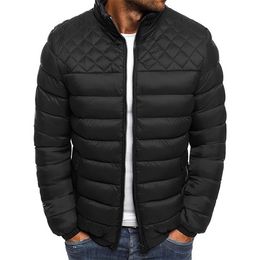 Outerwear Clothing Warm Coats 2021 Winter Jacket Men Long Sleeve Quilted Padded Thick Jackets Parka Slim Fit Windbreaker X0621