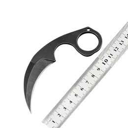 Новый тактический когтя Нож 440C Каменный лезвие промывки Полная стальная ручка Tang Carambit с H5420