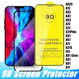 -Cover 9D Vetro temperato Glotta intera 9h Protezione schermo per iPhone 13 12 11 Pro Max XS XR x 8 Samsung S20 FE S21 Plus A12 A02S A32 A42 A52 A72 A32 A42 A52 A72 5G A31 A51 A71 A21S Huawei P40 P Smart