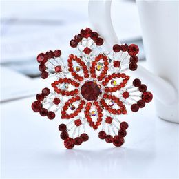 Pins, Brooches Luxury Inlaid Rhinestone Ladies Snowflake Brooch Fashion High-end Party Birthday Gift