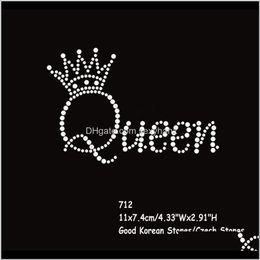 Sewing Notions Tools Apparel Drop Delivery 2021 36Pcslot Fix Rhinestone Transfers Iron On Motif Queen Crown Letters Wholesale R6Dwt