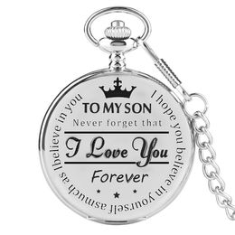 Pocket Watch Necklace English Word European and American Fashion Lettering Manufacturers Direct Sales