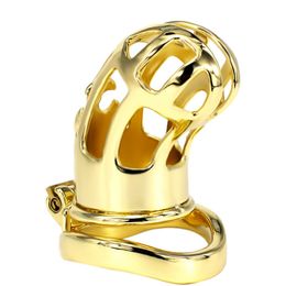 Massage FRRK86 Gilded Curved Ring Metal Chastity Device Male Penis Ring For Men Sex Toys With 3 Size 40/45/50mm Ring Adult Game