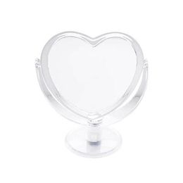 love makeup UK - Mirrors Double Sided Acrylic Tabletop Mirror Love Heart Shape Makeup Cosmetic With Transparent Base Desktop Ornament For W3JC