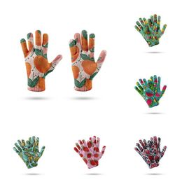 Five Fingers Gloves Fashion Fruit Polyester High Quality Women Creative 3D Printing Outdoor Riding Warm Garden Female