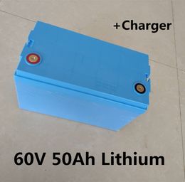 60V 50Ah Lithium li ion battery pack with BMS for motorcycle energy storage system electric scooter power supply+3A charger