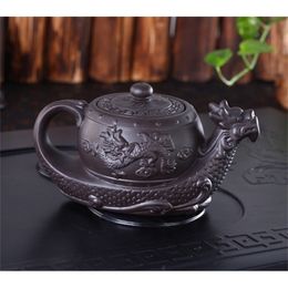 Sales Chinese Yixing purple clay Teapot,Raditional dragon tea pot Big capacity Handmade set kettle kung fu pot 210813