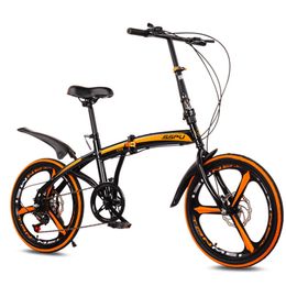 20 Inch Aluminium Alloy Integrated Wheel Road Bike Mountain Bike Bicycles Double Disc Brake Folding Bicycle Outdoor Riding Cycle