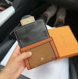 Classic old flower short wallets brand design multi-card coin purse luxury designer female wallet fashion color-blocking male purses clutch bags