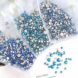 SS3-SS20 Mixed Crystal Blue/Sky AB Non Fix Rhinestones FlatBack Strass Sewing&Fabric Garment Nail Art Tips Glass Stones H& Decorations