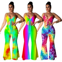 FANIECES Women Patchwork Multicolor Fashion Jumpsuit Sexy Backless combinaison femme Spaghetti Strap streetwear overall 210520