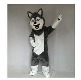 Grey Wolf Dog Fursuit Mascot Costume Suits Party Dress Outfits Carnival Fursuit Furry Costume Animal