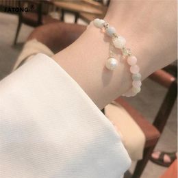 -Perline, fili primavera 2022 zaffiro cristallo polvere di perle d'acqua dolce braccialetto femminile natura naturale conchiglie fiori dolce romantico regalo prezioso