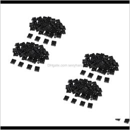 Sewing Notions Tools Apparel Drop Delivery 2021 200Pcs Black Plastic Nonslip Double Hole String Cord Locks For Shoelace Bag X79Jy