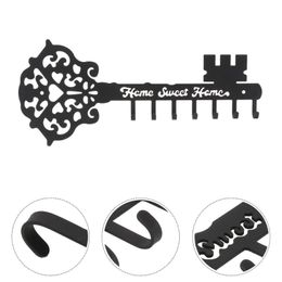 Hooks & Rails 1Pc Unique Hat Key Wall Hanger Iron Clothes Hanging Rack For Home Black