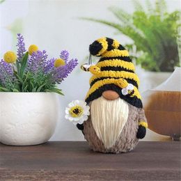 Party Supplies Spring Bee Day Plush Doll Decoration Harvest Handmade Faceless Gnomes Scandinavian Tomte Nisse Ornaments PHJK2110