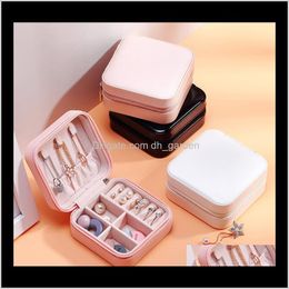 Bins Housekeeping Organization Home & Garden Drop Delivery 2021 Travel Jewelry Boxes Organizer Pu Leather Display Storage Case Necklace Earri