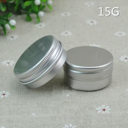 15g Empty Aluminum Jar 15ml Refillable Eye Cream Bottle Tin Lip Balm Lotion Packaging Silver Container Free Shippinggood qty