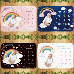 Baby Monthly Record Growth Milestone Blanket Cute Animal Pattern Photography Props Photo Creative Background Cloth Infant Gifts 30 Y2