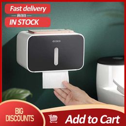 Tissue Box Holder Bathroom Wall Mounted Paper Roll Dispenser For Toilet Container 210709