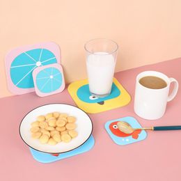 Cartoon animal silicone Heat Insulation Table Mat Family Office Anti-skid Cup Coaster Tea Cup Milk Mug Coffee Cup Coaster