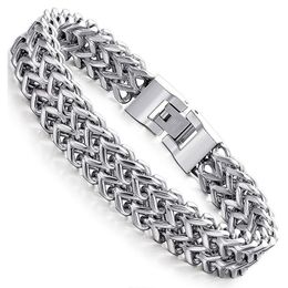 Bracelet Men's Link Stainless Steel Chain On Hand 2021 Gifts Mens Male Accessories Charm Bracelets Bangles Rock Style Link,