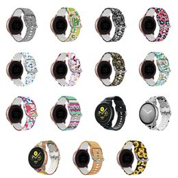 Silicone Print Straps for Samsung Galaxy Watch Active Smart Watches Strap 20mm 22mm 40 Colours Printed DHL/FEDEX