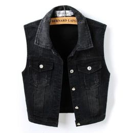 Chaleco De Mezclilla Negro De Las Mujeres Oferta Online | DHgate.com