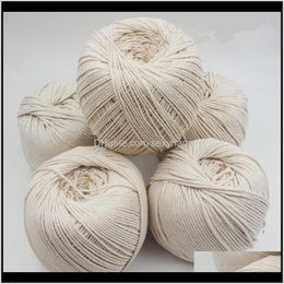 Yarn Clothing Fabric Apparel Drop Delivery 2021 Threestrand Cord Handmade Thick White Bundled Cotton Thinpacked Zongzi Tapestry Braided Absor