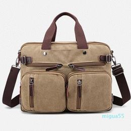Cross Body Bags High Capacity Briefcase Handbag Canvas Laptop Vintage Casual Travel Bag Male Shoulder Messenger Crossbody