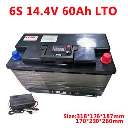 Lithium Titanate Automobile battery 14.4V 60Ah LTO RV/Golf car Camping Trolling Motor Battery high discharge +10A Charger