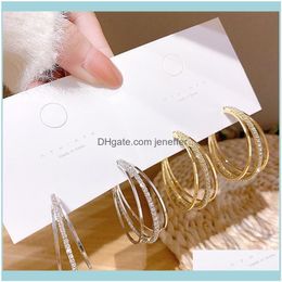 Charm Jewelryinlaid Metal Exaggerated S925 Wind Sier Needle Diamond Earrings Drop Delivery 2021 Jkrj3